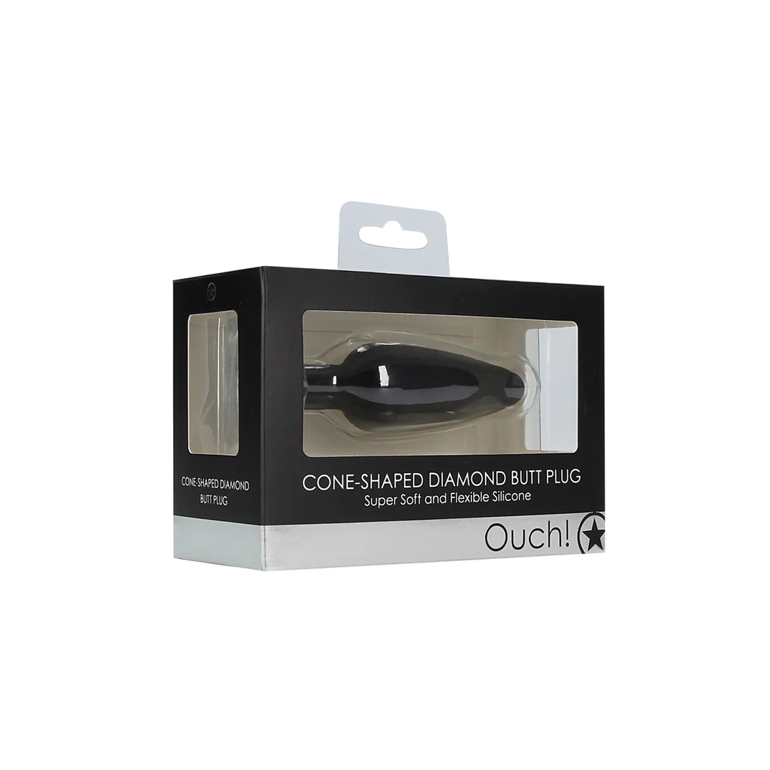 Koni Formlu Taş Detaylı Butt Plug – Diamond Tabanlı