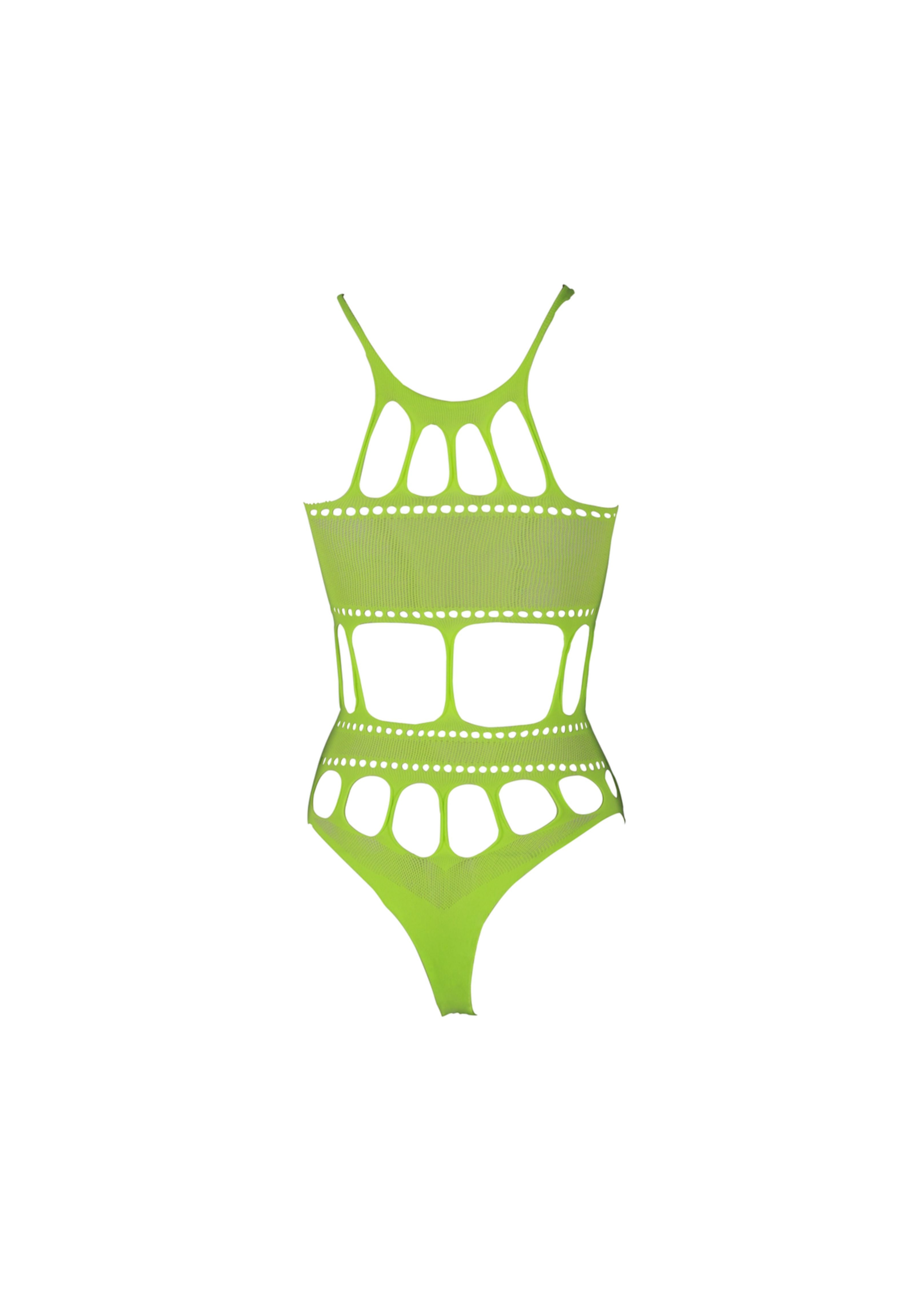 Karanlıkta Parlayan Neon Bodysuit Grek Yaka