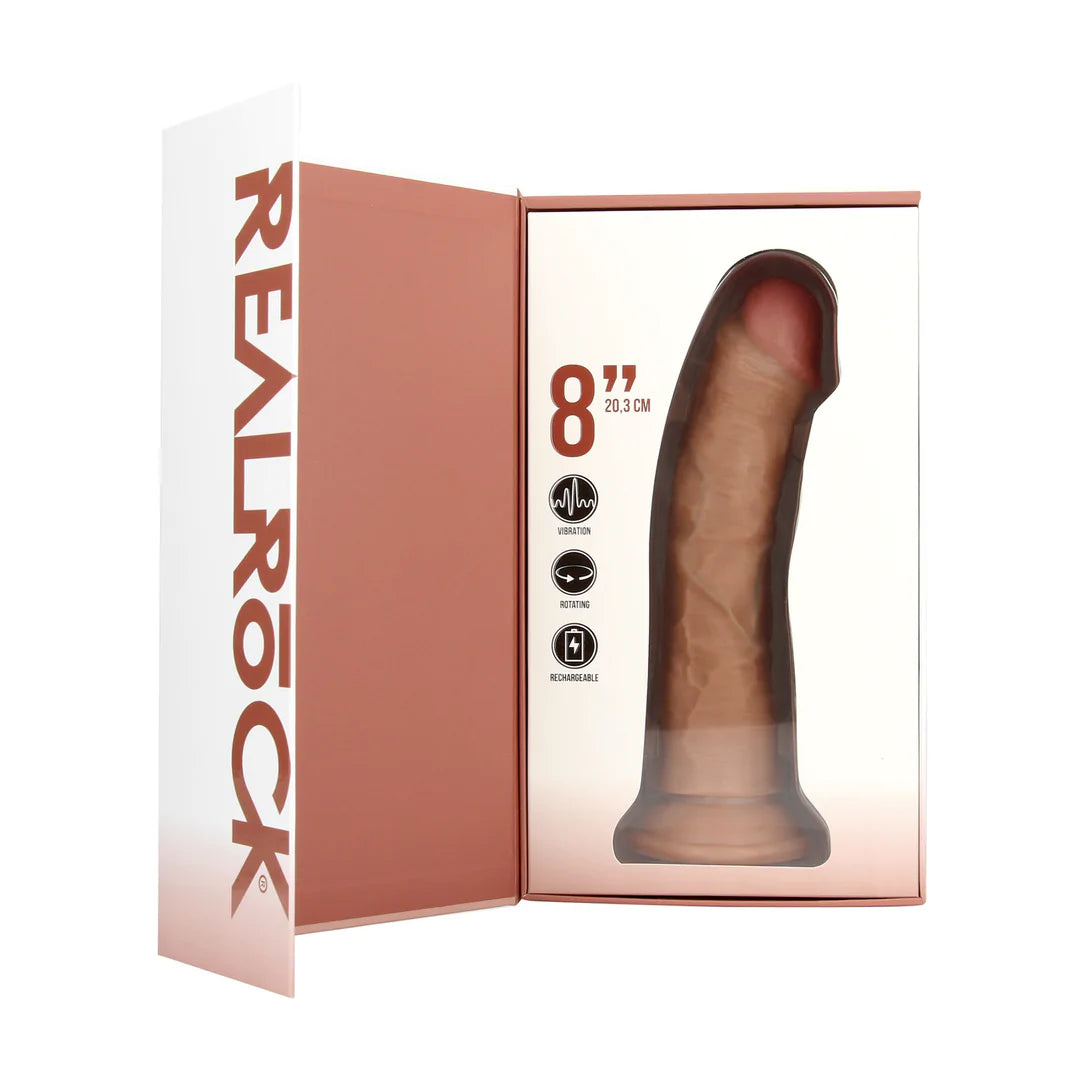 Titreşimli Yumuşak Dokulu Dönen Realistik Dildo 20,5cm