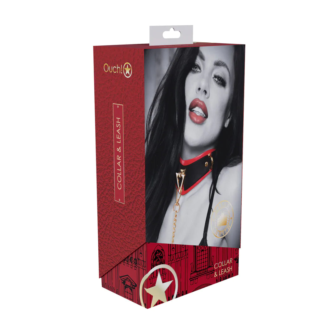 Milan Collection Tasma ve Zincir Seti Siyah/Kırmızı